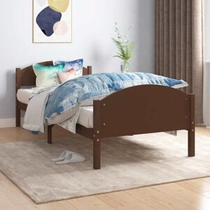Bed Frame without Mattress Dark Brown Solid Pine Wood 100x200cm Vidaxl Bed Frame without Mattress Dark Brown Solid Pine Wood 100x200cm Vidaxl