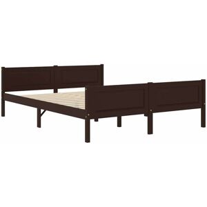 Vidaxl - Bed Frame without Mattress Solid Pinewood Dark Brown 120x200 cm Vidaxl - Bed Frame without Mattress Solid Pinewood Dark Brown 120x200 cm