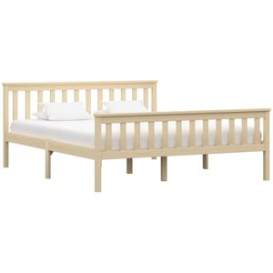 vidaXL Pinewood Bed Frame 160x200cm - Light Wood - Bedroom Furniture vidaXL Pinewood Bed Frame 160x200cm - Light Wood - Bedroom Furniture
