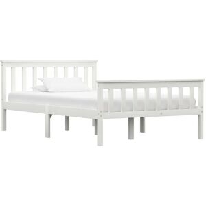 vidaXL White Solid Pine Bed Frame - Bed Frame vidaXL White Solid Pine Bed Frame - Bed Frame