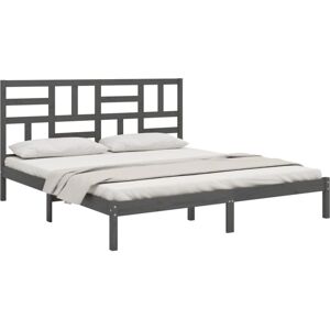 Bed Frame without Mattress Grey Solid Wood 200x200 cm Vidaxl Bed Frame without Mattress Grey Solid Wood 200x200 cm Vidaxl