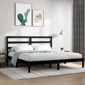 Bed Frame without Mattress Black 200x200 cm Solid Wood Pine Vidaxl Bed Frame without Mattress Black 200x200 cm Solid Wood Pine Vidaxl