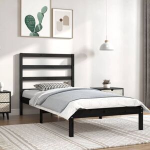Bed Frame without Mattress Black 100x200 cm Solid Wood Pine Vidaxl Bed Frame without Mattress Black 100x200 cm Solid Wood Pine Vidaxl