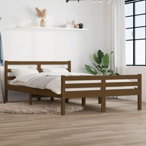 Bed Frame without Mattress Honey Brown Solid Wood 140x190 cm Vidaxl Bed Frame without Mattress Honey Brown Solid Wood 140x190 cm Vidaxl