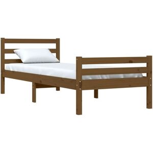 Vidaxl - Bed Frame without Mattress Honey Brown Solid Wood 75x190 cm Small Single Vidaxl - Bed Frame without Mattress Honey Brown Solid Wood 75x190 cm Small Single