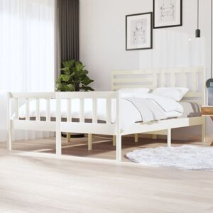 3101164 Bed Frame without Mattress White Solid Wood 160x200 cm (810093+814155) vidaXL 3101164 Bed Frame without Mattress White Solid Wood 160x200 cm (810093+814155) vidaXL