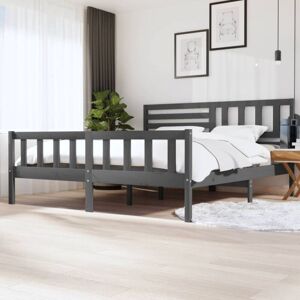 3101175 Bed Frame without Mattress Grey Solid Wood 200x200 cm (810104+814166) Vidaxl 3101175 Bed Frame without Mattress Grey Solid Wood 200x200 cm (810104+814166) Vidaxl