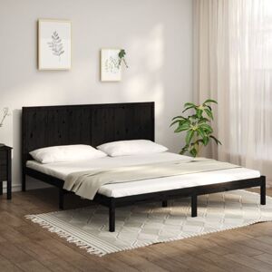 Bed Frame without Mattress Black 200x200 cm Solid Wood Pine Vidaxl Bed Frame without Mattress Black 200x200 cm Solid Wood Pine Vidaxl