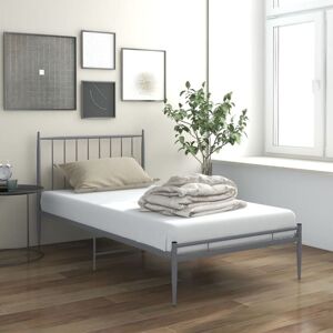 Bed Frame without Mattress Grey Metal 100x200 cm Vidaxl Bed Frame without Mattress Grey Metal 100x200 cm Vidaxl