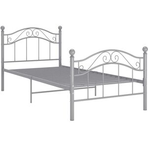 Bed Frame without Mattress Grey Metal 90x200 cm Vidaxl Bed Frame without Mattress Grey Metal 90x200 cm Vidaxl