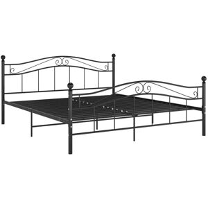 Bed Frame without Mattress Black Metal 140x200 cm Vidaxl Bed Frame without Mattress Black Metal 140x200 cm Vidaxl