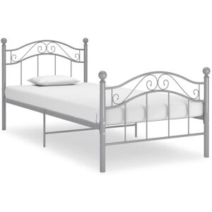 Bed Frame without Mattress Grey Metal 100x200 cm Vidaxl Bed Frame without Mattress Grey Metal 100x200 cm Vidaxl