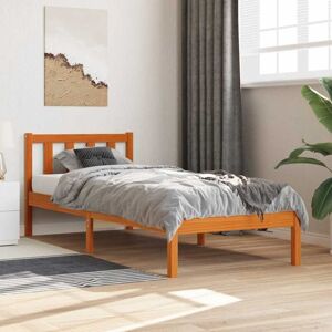 Bed Frame without Mattress Wax Brown 100x200 cm Solid Wood Pine Vidaxl Bed Frame without Mattress Wax Brown 100x200 cm Solid Wood Pine Vidaxl