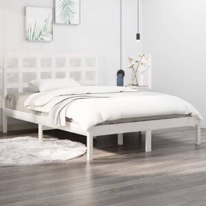 Bed Frame without Mattress White 150x200 cm King Size Solid Wood vidaXL Bed Frame without Mattress White 150x200 cm King Size Solid Wood vidaXL