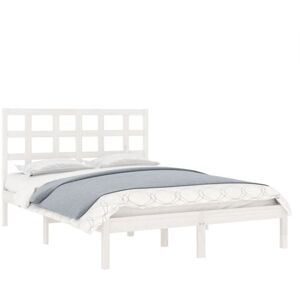 Bed Frame without Mattress White 120x190 cm Small Double Solid Wood vidaXL Bed Frame without Mattress White 120x190 cm Small Double Solid Wood vidaXL
