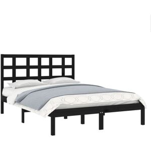 Bed Frame without Mattress Black 140x190 cm Solid Wood Vidaxl Bed Frame without Mattress Black 140x190 cm Solid Wood Vidaxl