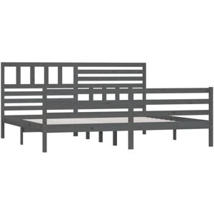 Bed Frame without Mattress Grey Solid Wood 200x200 cm Vidaxl Bed Frame without Mattress Grey Solid Wood 200x200 cm Vidaxl