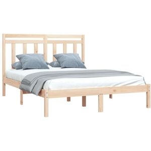 vidaXL Brown 120x190 cm Solid Wood Bed Frame - Bedstead - Bedroom Furniture vidaXL Brown 120x190 cm Solid Wood Bed Frame - Bedstead - Bedroom Furniture
