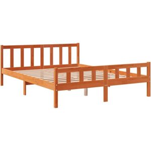 Bed Frame without Mattress Wax Brown 150x200 cm King Size Solid Wood Pine Vidaxl Bed Frame without Mattress Wax Brown 150x200 cm King Size Solid Wood Pine Vidaxl
