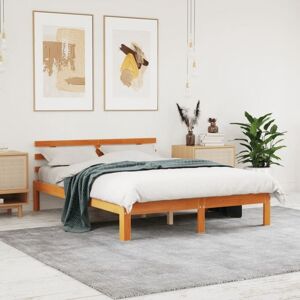 Bed Frame without Mattress Wax Brown 140x190 cm Solid Wood Pine Vidaxl Bed Frame without Mattress Wax Brown 140x190 cm Solid Wood Pine Vidaxl