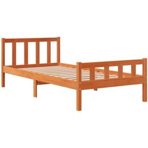 Bed Frame without Mattress Wax Brown 75x190 cm Small Single Solid Wood Pine Vidaxl Bed Frame without Mattress Wax Brown 75x190 cm Small Single Solid Wood Pine Vidaxl