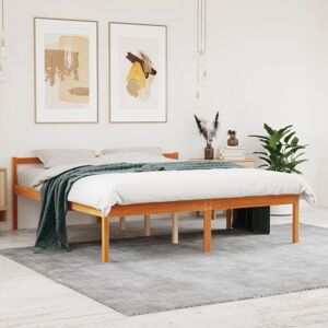 Vidaxl - Senior Bed without Mattress Wax Brown 150x200 cm King Size Solid Wood Pine Vidaxl - Senior Bed without Mattress Wax Brown 150x200 cm King Size Solid Wood Pine