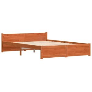 Vidaxl - Bed Frame with Headboard Wax brown 150 x 200 cm Solid pine wood Vidaxl - Bed Frame with Headboard Wax brown 150 x 200 cm Solid pine wood