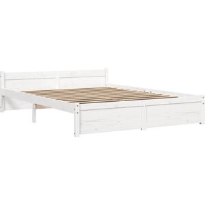 Bed Frame without Mattress White Solid Wood 140x200 cm vidaXL Bed Frame without Mattress White Solid Wood 140x200 cm vidaXL