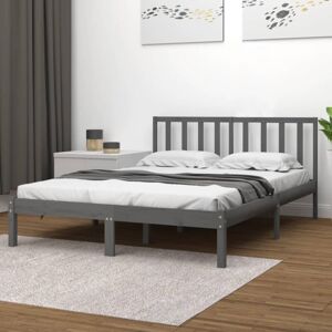 Bed Frame without Mattress Grey Solid Wood Pine 200x200 cm Vidaxl Bed Frame without Mattress Grey Solid Wood Pine 200x200 cm Vidaxl