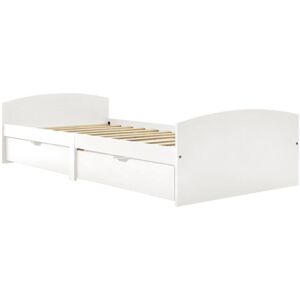 vidaXL White Pine Bed Frame with Drawers - Bed Frame vidaXL White Pine Bed Frame with Drawers - Bed Frame