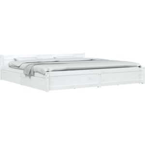 Bed Frame without Mattress with Drawers White Super King Vidaxl Bed Frame without Mattress with Drawers White Super King Vidaxl