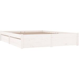 3103524 Bed Frame without Mattress with Drawers White 160x200 cm (814960+815000) vidaXL 3103524 Bed Frame without Mattress with Drawers White 160x200 cm (814960+815000) vidaXL