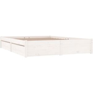 Bed Frame without Mattress with Drawers White King Size Vidaxl Bed Frame without Mattress with Drawers White King Size Vidaxl