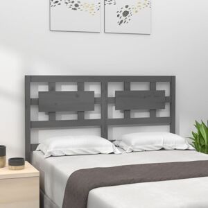 Bed Headboard Grey 205.5x4x100 cm Solid Wood Pine Vidaxl Bed Headboard Grey 205.5x4x100 cm Solid Wood Pine Vidaxl