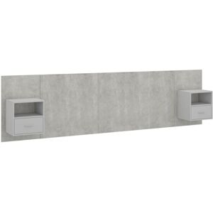 Bed Headboard with Cabinets Concrete Grey Engineered Wood Vidaxl Bed Headboard with Cabinets Concrete Grey Engineered Wood Vidaxl