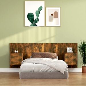 Bed Headboard with Cabinets Smoked Oak Engineered Wood Vidaxl Bed Headboard with Cabinets Smoked Oak Engineered Wood Vidaxl