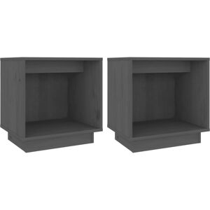 Bedside Cabinets 2 pcs Grey 40x30x40 cm Solid Wood Pine Vidaxl Bedside Cabinets 2 pcs Grey 40x30x40 cm Solid Wood Pine Vidaxl
