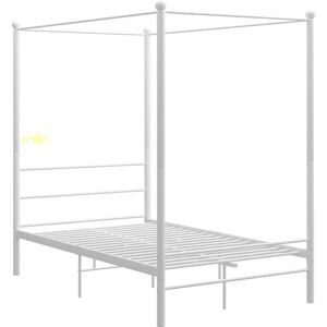 Bed Frame with Canopy without Mattress White 140x200 cm Metal Vidaxl Bed Frame with Canopy without Mattress White 140x200 cm Metal Vidaxl