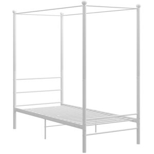 Canopy Bed Frame without Mattress White Metal 100x200 cm Vidaxl Canopy Bed Frame without Mattress White Metal 100x200 cm Vidaxl