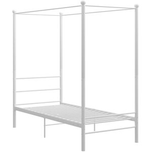 Canopy Bed Frame without Mattress White Metal 90x200 cm Vidaxl Canopy Bed Frame without Mattress White Metal 90x200 cm Vidaxl