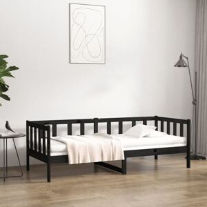 Day Bed without Mattress Black 90x190cm Solid Wood Pine Vidaxl Day Bed without Mattress Black 90x190cm Solid Wood Pine Vidaxl