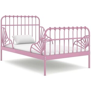 Vidaxl - Extendable Bed Frame without Mattress Pink Metal 80x130/200 cm Vidaxl - Extendable Bed Frame without Mattress Pink Metal 80x130/200 cm