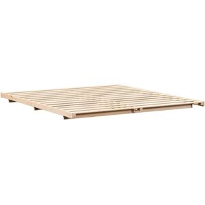 Vidaxl Solid Pine Bed Frame - Japanese-Scandinavian Style - 200x200 cm Vidaxl Solid Pine Bed Frame - Japanese-Scandinavian Style - 200x200 cm