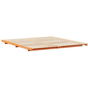 Floor Bed Frame Wax brown 200 x 210 cm Solid pine wood Vidaxl Floor Bed Frame Wax brown 200 x 210 cm Solid pine wood Vidaxl