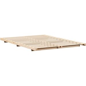 Floor Bed Frame Brown 160 x 210 cm Solid pine wood vidaXL Floor Bed Frame Brown 160 x 210 cm Solid pine wood vidaXL