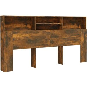 Headboard Cabinet Smoked Oak 200x19x103.5 cm Vidaxl Headboard Cabinet Smoked Oak 200x19x103.5 cm Vidaxl