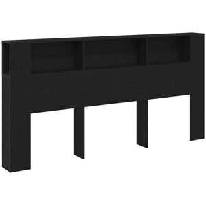 Headboard Cabinet Black Oak 200x18,5x104,5 cm Vidaxl Headboard Cabinet Black Oak 200x18,5x104,5 cm Vidaxl