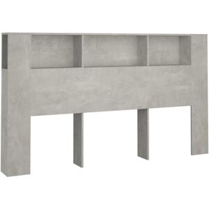 vidaXL Headboard Cabinet Concrete Grey - Headboard Cabinet - Bedroom Storage Furniture vidaXL Headboard Cabinet Concrete Grey - Headboard Cabinet - Bedroom Storage Furniture