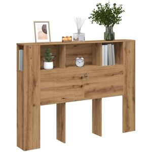Headboard Cabinet Artisan Oak 140x18.5x102.5 cm Engineered Wood Vidaxl Headboard Cabinet Artisan Oak 140x18.5x102.5 cm Engineered Wood Vidaxl