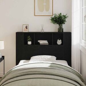 Headboard Cabinet Black oak 120 x 19 x 104,5 cm Engineered wood vidaXL Headboard Cabinet Black oak 120 x 19 x 104,5 cm Engineered wood vidaXL